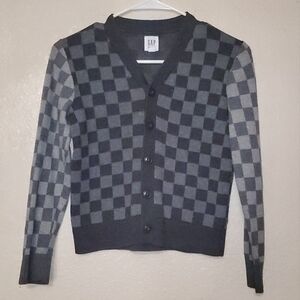 GAP Kids Checkered Cardigan